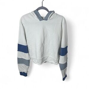 Altard state Revival blue & white striped cropped hoodie  XL #striped #hoodie